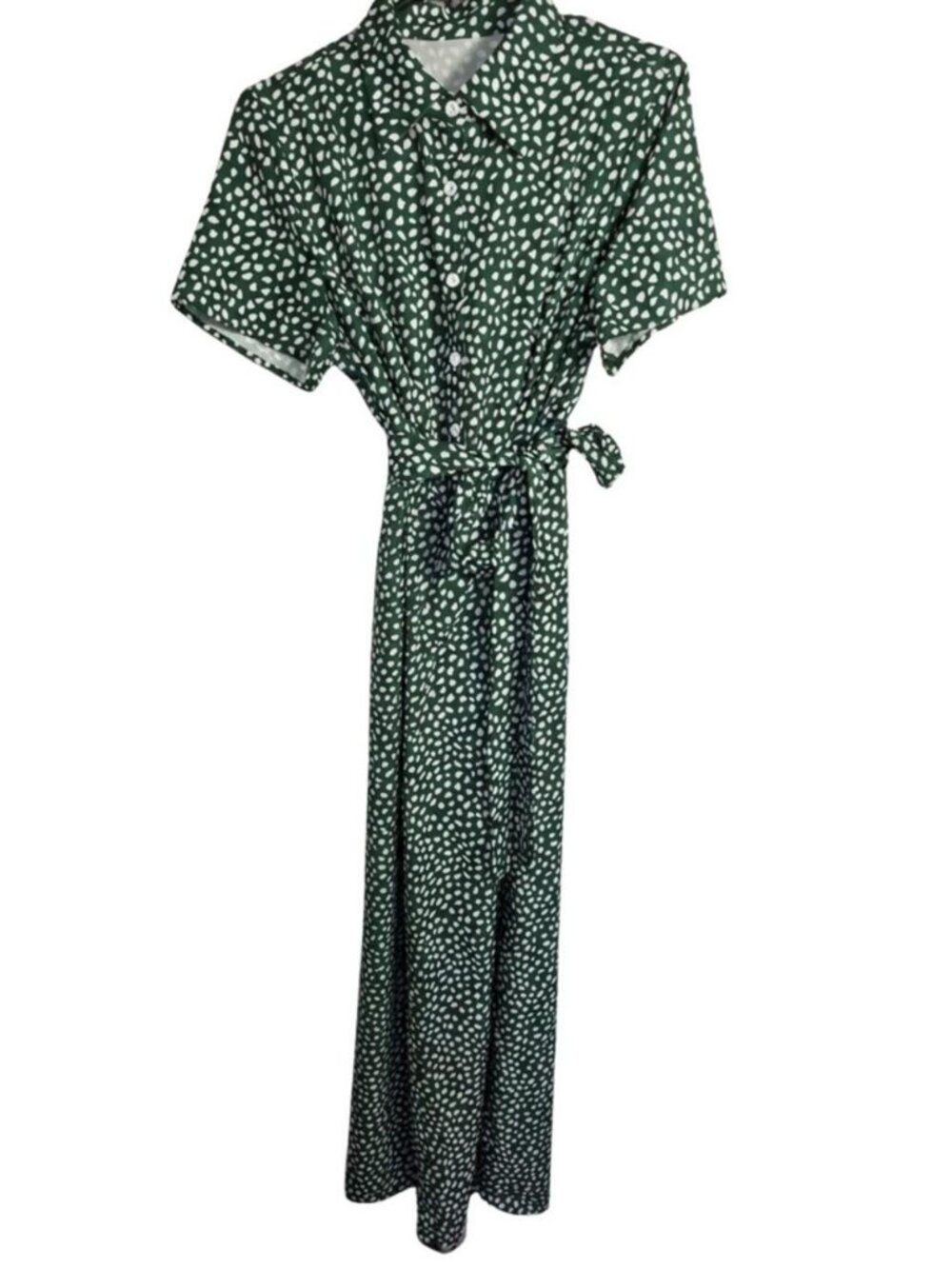 Spot Print Wide Leg Jumpsuit